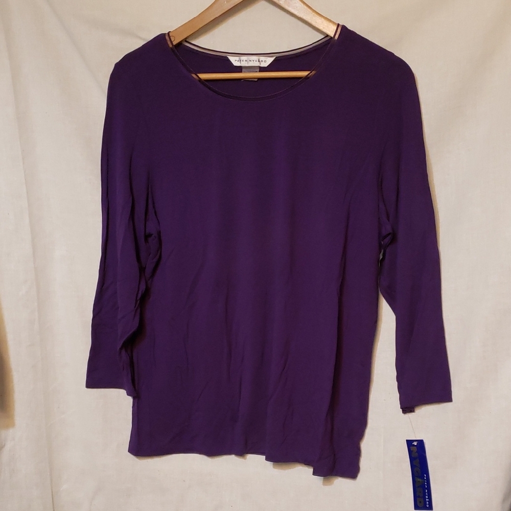 Peter Nygard Deep Purple Long Sleeve Top